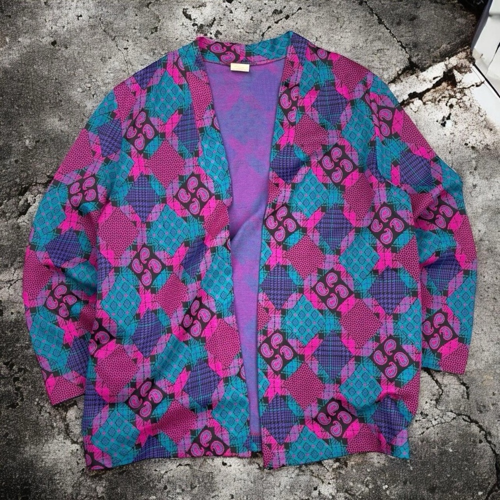 Kurt Cobain Inspired Paisley Printed Knit Cardigan
